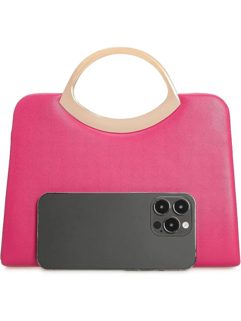 👜Women's Hot Pink Small Dressy Handbag Evening Bag Circle Handle Elegant Purse
